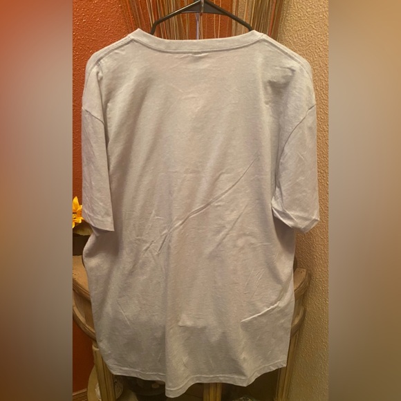 NEW- Next Level Apparel Light Gray V-Neck Graphic Tee - Picture 2 of 5